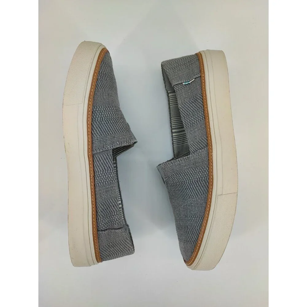 Toms Women's Parker Slip On Gray Canvas Casual Sneakers Size 8.5 US - Picture 5 of 9